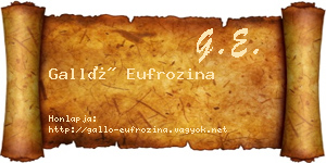 Galló Eufrozina névjegykártya